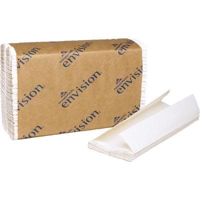 Envision® C-Fold Paper Towels, White, 240 Sheets/Pkg, 10 Pkg/Case, 10.1" W x 13.2" H, EPA Compliant, #25190 thumbnail 2