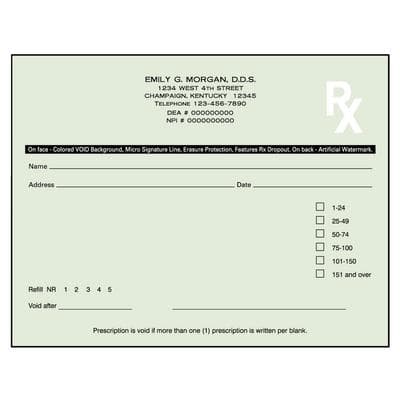 Kentucky Prescription Blanks, 2-Part, Personalized, 5-1/2" W x 4-1/4" H, 50 Sets/Pad, 20 Pads/Pkg - Kentucky Prescription Blanks – 2 Part, Personalized, 5-1/2 W x 4-1/4 H, 50 Sets/Pad, 20 Pads/Pkg - Form - Image 1