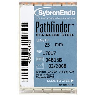 Kerr Pathfinder Stainless Steel Endodontic Hand Files, 25 mm, Minimal Taper, Approx. Size #7, 6/Pk, 17017 thumbnail 22