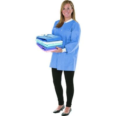 SafeWear™ Hipster Jacket, Deep Blue, Extra Small, Latex-Free, AAMI Level 2, 12/Pkg, 8101-XS thumbnail 3
