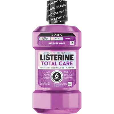 Listerine Total Care Anticavity Mouthwash, Fresh Mint, 250 mL Bottle, 6/Case thumbnail 2