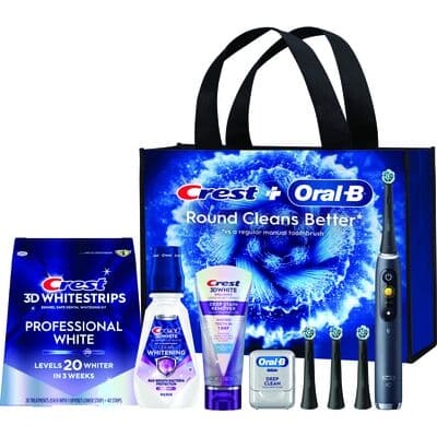 Crest + Oral-B Premium Whitening & Gum Health System Electric Toothbrush Bundle (iO Series 9, Black), 3/Case, 80843864 thumbnail 7
