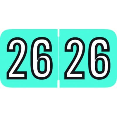 Amerifile 2026 Aging Labels, 1-1/2"W x 3/4"H, Light Blue/White, 500/Roll - Amerifile 2026 Aging Labels–1-1/2"W x 3/4"H, 500/Roll - Amerifile Compatible Aging Labels, 1-1/2" W x 3/4"H, Light Blue/White, 500/Roll - Image 1