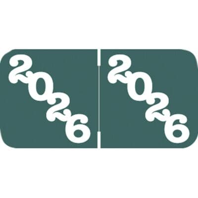 2026 Aging Labels, Jeter Compatible, 1-1/2" W x 3/4" H, Gray/White, 500/Roll - 2026 Aging Labels - Jeter Compatible, 1-1/2" W x 3/4" H, Gray/White, 500/Roll - Image 1