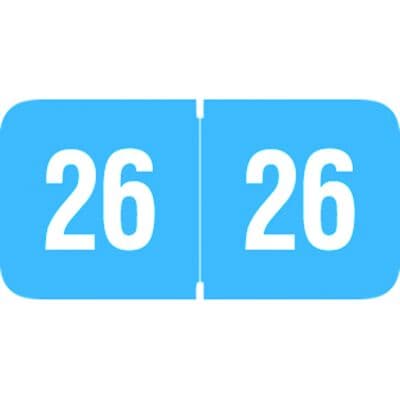 Reynolds & Reynolds Compatible Yearly Aging Labels, 1-1/2" W x 3/4" H, Light Blue/White, 500/Roll - Reynolds & Reynolds Compatible, 1-1/2" W x 3/4" H, Blue/White, 500/Roll - Reynolds & Reynolds Compatible, 1-1/2" W x 3/4" H, Blue/White, 500/Roll - Image 1