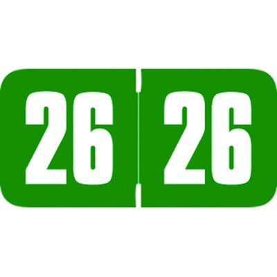 2026 Aging Labels, Safeguard Compatible, 1-1/2" W x 3/4" H, Green/White, 500/Roll - 2026 Aging Labels - Safeguard Compatible, 1-1/2" W x 3/4" H, Green/White, 500/Roll - Image 1
