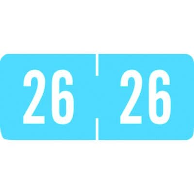 Tab Compatible Yearly Aging Labels, Blue/White, 1-1/4" W x 3/4" H, 500/Roll - Tab Compatible – Blue/White, 500/Roll - 1-1/4" W x 3/4" H, 500/Roll - Image 1