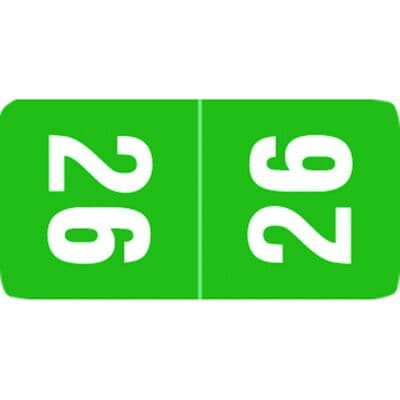 2026 Smead Compatible Aging Labels, Green/White, Top Tab, 1/2" W x 1" H, 500/Roll - 2026 Smead Compatible Aging Labels – Green/White - Top Tab, 1/2" W x 1" H, 500/Roll - Image 1