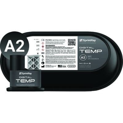 SprintRay Digital Temp 3D Printing Resin, Shade A2, 250g Bottle, 1/Pk thumbnail 4