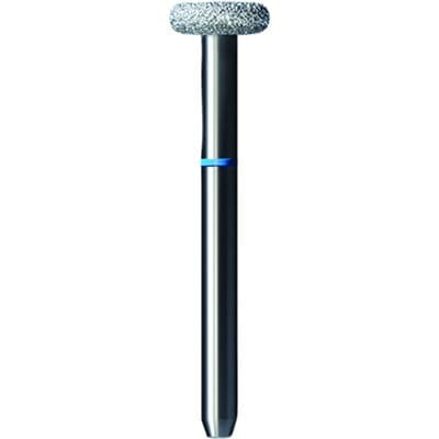 Shofu Pro-Cut Diamond Bur FG, Medium Grit, Blue Ring, Wheel Shape, 4.4 mm Diameter x 1.6 mm Length, 5/Pkg, D038M - Pro-Cut Diamond Burs – FG, Medium, Blue, Wheel, 5/Pkg - 4.4 mm Diameter, 1.6 mm Length - Image 1