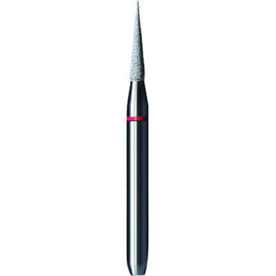 Shofu Pro-Cut Diamond Burs, FG, Fine Grit, Red Ring, Needle Shape, 1.4 mm Diameter, 6.1 mm Length, 5/Pkg, #D054F - Pro-Cut Diamond Burs – FG, Fine, Red, Needle, 5/Pkg - # D054F, 1.4 mm Diameter, 6.1 mm Length - Image 1