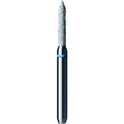 Shofu Pro-Cut Diamond Bur, FG, Medium Grit, Blue Ring, Beveled Cylinder, 1.4 mm Diameter, 8.2 mm Length, 5/Pkg, D050M - Pro-Cut Diamond Burs – FG, Medium, Blue, Beveled Cylinder, 1.4 mm Diameter, 8.2 mm Length, 5/Pkg - Pro-Cut Diamond Burs – FG, Medium, Blue, Beveled Cylinder, 1.4 mm Diameter, 8.2 mm Length, 5/Pkg - Image 1