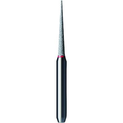 Shofu Pro-Cut Diamond Burs, FG, Fine Grit, Red Ring, Needle Shape, 1.1 mm Diameter, 8.1 mm Length, 5/Pkg, #D055F - Pro-Cut Diamond Burs – FG, Fine, Red, Needle, 5/Pkg - # D055F, 1.1 mm Diameter, 8.1 mm Length - Image 1