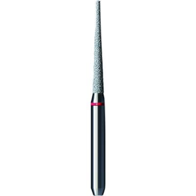 Shofu Pro-Cut Diamond Burs, FG, Fine Grit, Red Ring, Flat End Taper, 1.4 mm Diameter, 10.1 mm Length, 5/Pkg - Pro-Cut Diamond Burs – FG, Fine, Red, Flat End Taper, 5/Pkg - 1.4 mm Diameter, 10.1 mm Length - Image 1