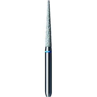 Shofu Pro-Cut Diamond Burs, FG, Medium Grit, Blue Ring, Round End Taper, 1.5 mm Diameter, 10.2 mm Length, 5/Pkg, #D086M - Pro-Cut Diamond Burs – FG, Medium, Blue, Round End Taper, 5/Pkg - # D086M, 1.5 mm Diameter, 10.2 mm Length - Image 1