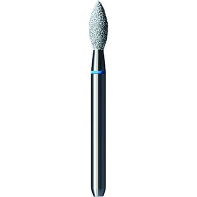 Shofu Pro-Cut Diamond Burs, FG, Medium Grit, Blue Ring, Bud Shape, 2 mm Diameter, 5.2 mm Length, 5/Pkg - Pro-Cut Diamond Burs – FG, Medium, Blue, Bud, 5/Pkg - 2 mm Diameter, 5.2 mm Length - Image 1