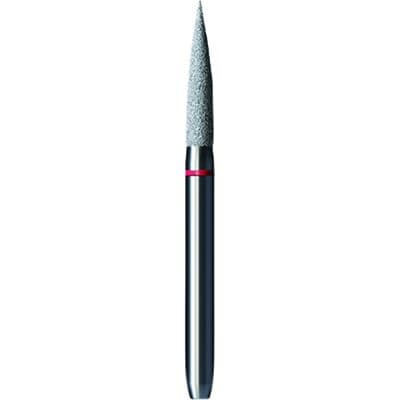 Shofu Pro-Cut Diamond Burs – FG, Fine Grit, Red Ring, Flame Shape, 1.5 mm Diameter, 7.6 mm Length, 5/Pkg, #D136F - Pro-Cut Diamond Burs – FG, Fine, Red, Flame, 5/Pkg - # D136F, 1.5 mm Diameter, 7.6 mm Length - Image 1
