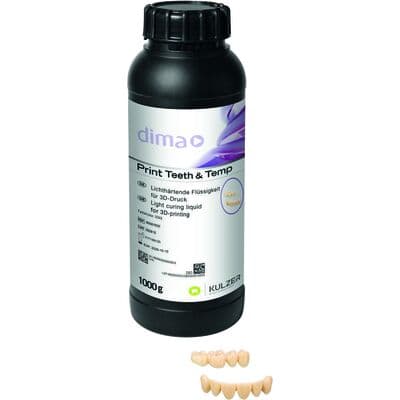 Kulzer dima Print Teeth & Temp 3D Printing Resin, Shade A1/B1, 1000g (1L) Bottle, 1/Pk thumbnail 6