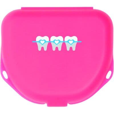 Zirc Imprinted Retainer Box, 1.5" Deep, Neon Pink, 144/Pkg, 25V550S thumbnail 3