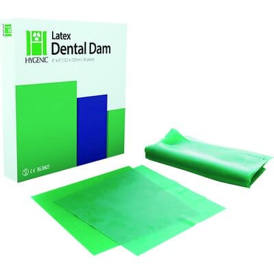 Hygenic Latex Dental Dam, 6" x 6", Medium Gauge, Green, Powder-Free, 36/Box thumbnail 5