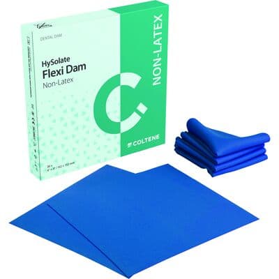 Coltene HySolate Non-Latex Flexi Dam, 6" x 6", Medium Gauge, Blue, 30/Pkg, H09947 thumbnail 7