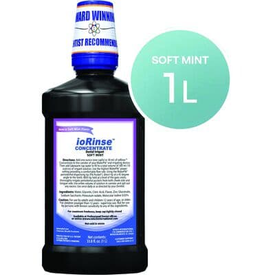 ioRinse Professional Dental Irrigant Concentrate, Alcohol Free, Soft Mint, 1 Liter Bottle, 12/Case thumbnail 3