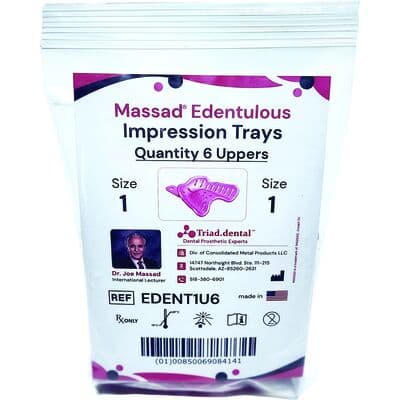 Massad Edentulous Impression Trays, Size 1, Upper, Disposable, 6/Pkg thumbnail 4