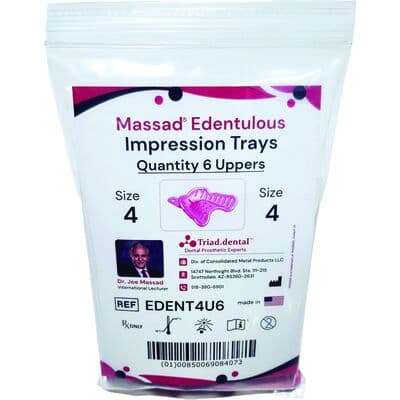 Massad Edentulous Impression Tray, Size 4, Upper, 6/Pkg thumbnail 4