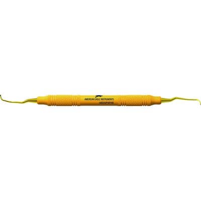 American Eagle XP® SQUARED Technology Double-Gracey Posterior Curette, Yellow EagleLite Handle, 11-12/13-14, Each thumbnail 4
