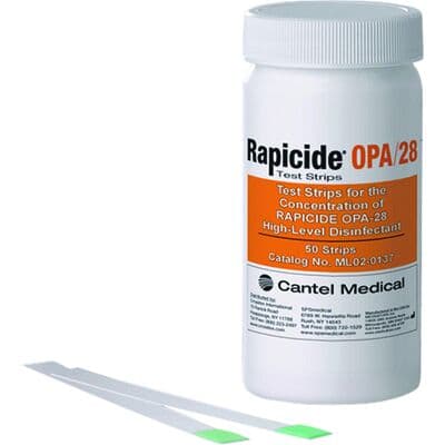 Crosstex Rapicide OPA/28 High Level Disinfectant Test Strips, 50/Bottle, 2 Bottles/Case, ML020137 thumbnail 4