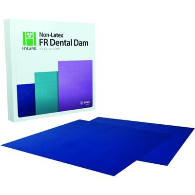 4D Hygenic FR Non-Latex Dental Dam, 6" x 6", Blue, 30/Pkg thumbnail 2