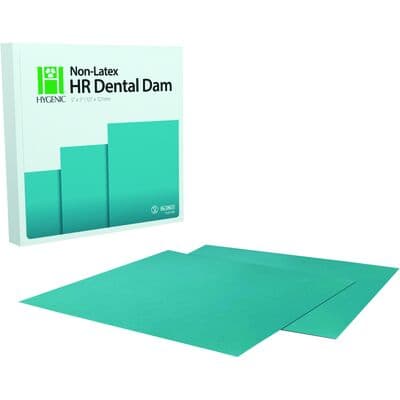 4D Hygenic HR Non-Latex Dental Dam, Medium Gauge, Teal, 5" x 5", 15/Pkg thumbnail 2