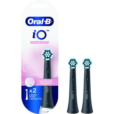 Oral-B iO Gentle Care Replacement Brush Head Refill, Extra Soft, Full Head, Black, 2/Pkg thumbnail 2