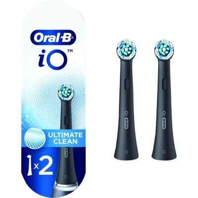 Oral-B iO Ultimate Clean Replacement Brush Head Refill, Soft Bristles, Full Head, Black, 2/Pkg thumbnail 2