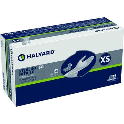 Sterling SG Sensi-Guard Nitrile Exam Gloves, Powder-Free, Non-Sterile, Extra Small, Gray, 250/Box thumbnail 2