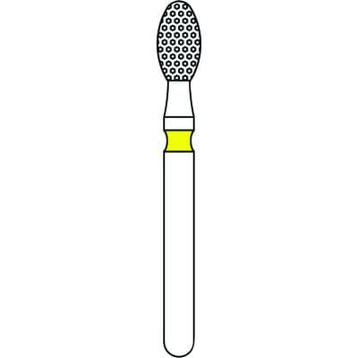 Priva Rotary Instruments Diamond Bur FG, Extra Fine, Yellow, Egg, #379-023XF, 2.3 mm Head Diameter, 5/Pkg thumbnail 5