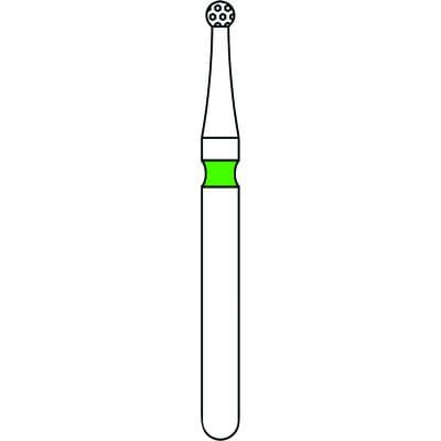 Priva Rotary Instruments Diamond Bur, FG, Round, Coarse, Green, #801-012C, 1.2 mm Head Diameter, 5/Pkg thumbnail 5