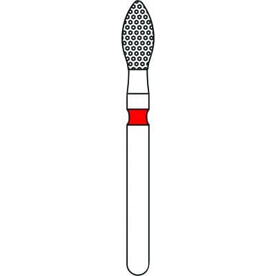 Priva Rotary Instruments Diamond Bur, FG, Fine, Red, Football, #368-023F, 2.3 mm Head Diameter, 5/Pkg, P368023F thumbnail 7