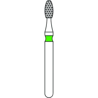 Priva Rotary Instruments Diamond Bur, FG, Coarse, Green, Egg, #379-016C, 1.6 mm Head Diameter, 5/Pkg, P379016C thumbnail 5