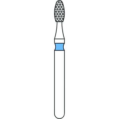 Priva Rotary Instruments Diamond Bur, FG, Medium Grit, Blue Ring, Egg Shape, #379-016M, 1.6 mm Head Diameter, 5/Pkg, P379016M thumbnail 5