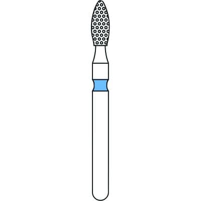 Priva Rotary Instruments Diamond Bur, FG, Medium Grit, Blue Ring, Football Shape, #368-018M, 1.8 mm Head Diameter, 5/Pkg, P368018M thumbnail 5