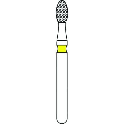 Priva Rotary Instruments Diamond Bur, FG, Extra Fine, Yellow, Egg, #379-018XF, 1.8 mm Head Diameter, 5/Pkg thumbnail 4