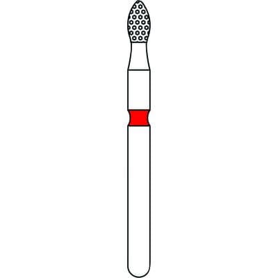 Priva Rotary Instruments Diamond Bur, FG, Fine, Red, Football, #368-016F, 1.6 mm Head Diameter, 5/Pkg, P368016F thumbnail 5