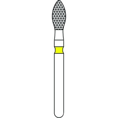 Priva Rotary Instruments Diamond Bur, FG, Extra Fine, Yellow, Football, #368-023XF, 2.3 mm Head, 5/Pkg, P368023XF thumbnail 5