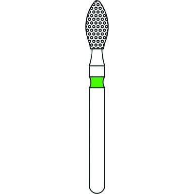 Priva Rotary Instruments Diamond Bur 368-023C, FG, Coarse, Green, Football, 2.3 mm Head Diameter, 5/Pkg, P368023C thumbnail 7