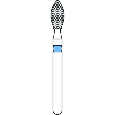 Priva Rotary Instruments Diamond Bur, FG, Football, Medium Grit, Blue Ring, #368-023M, 2.3 mm Head Diameter, 5/Pkg thumbnail 5