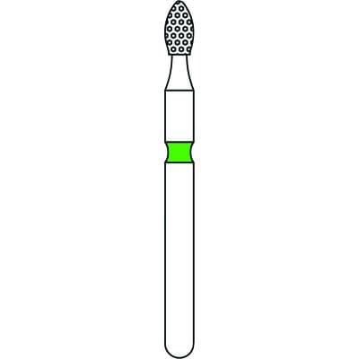 Priva Rotary Instruments Diamond Bur, FG, Coarse, Green, Football, 1.6 mm Head Diameter, 5/Pkg, #368-016C thumbnail 5