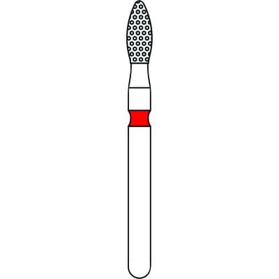 Priva Rotary Instruments Diamond Bur, FG, Fine, Red, Football, #368-018F, 1.8 mm Head Diameter, 5/Pkg, P368018F thumbnail 7