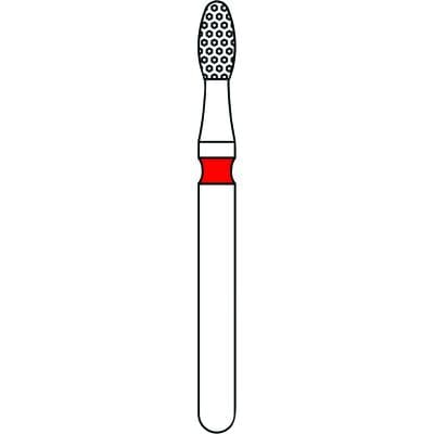 Priva Rotary Instruments Diamond Bur, FG, Fine Grit, Red Ring, Egg Shape, #379-016F, 1.6 mm Head Diameter, 5/Pkg, P379016F thumbnail 9