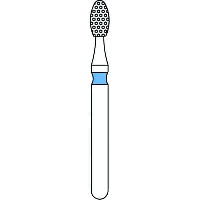 Priva Rotary Instruments Diamond Bur, FG, Medium Grit, Blue Ring, Egg Shape, #379-018M, 1.8 mm Head Diameter, 5/Pkg, P379018M thumbnail 5